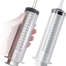 2 Pack Large Syringes, Large Plastic Garden Industrial Syringes for Scientific Labs, Measuring, Watering, Refilling, Filtration Multiple Uses (150 ML)-picture-25