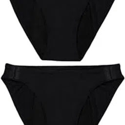 Cotton Period Panty for Girls & Women Size-Adjustable Period Underwear No Pads Required, High-Waist, Reusable, Leakproof, No Rashes Pack of 2 Black-picture-21