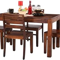 Royaloak Gypsy Wooden 4 Seater Dining Table Set | Sheesham Wood | Durable & Long Lasting | Modern Design | Sturdy Block Legs | Emperor Collection | Dining Table 4 Seater-picture-38