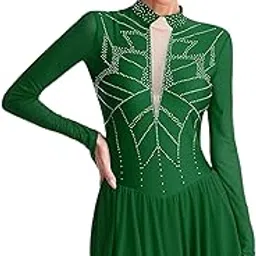 IKAANYA Girls/Women Leotard Dress for Rhythmic Gymnastics, Figure Skating, Dance or Performance-picture-18