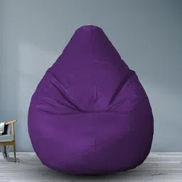 GUNJ XL Tear Drop Bean Bag Cover (Without Beans) (Purple)-picture-26