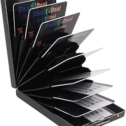 samtroh RFID Blocking Stainless Steel Credit/Debit/ATM 10 Slot Card Holder for Men and Women (Black)-picture-13