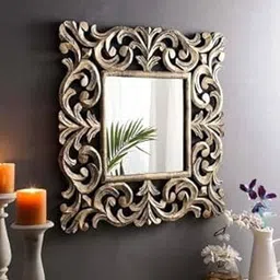 Vas Collection MDF Mirror Frame (Square) Fro Wall Decor,Bedroom,Living Room,Bathroom & Hallway (Golden Antique)-picture-16