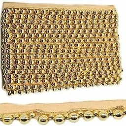 DIVARA - Golden Pearl and Beads lace for Dresses,Crafts,Home Decor Golden Beads Lace Border for Sarees, Lehangas, Dupattas, Art & Craft, 8.5 Meter-picture-31