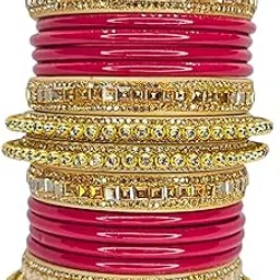 ny lifestyles Traditional Lac Bangles Set for Women & Girls | Bridal Chura Style | Ethnic Indian Wedding/Party Bangles-picture-39