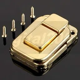 Tia Small D Lock, Clasp Buckle Button for Purse, Bags, Clothes, Boxes and DIY Works Golden Colour Size 35x25mm-6 Pcs with M2x8mm Screws-picture-18