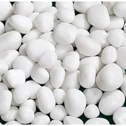 VANNEF Premium Black polish stone Ornamental River Rocks Tumbled Stones for Landscaping Home Decor Crafts Garden (White,900gm)-image-3