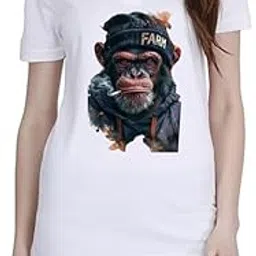 Smoking Gorilla White Women Polo T-Shirt-picture-17
