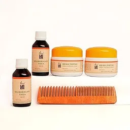 Isha Life Natural Hair Care Pack [ Hairwash Powder 100 gm x 2, Neeli Bhringhadhi Hair Oil 100ml x 2, Neem Wood Comb ]-image-5