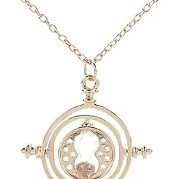 young & forever Gift Women's Time Flip Hermione Style Mini Silver Sand Timer Hour Glass Hourglass Necklace - Turn Style Orb Pendant and Chain Magic Wizard Gold Necklace-picture-48