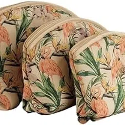 Playful Plunge 3 Piece Combo – Large, Medium & Small Cosmetic Kits | Vibrant Prints, Sponge Padding, Portable & Versatile Makeup Organizers for Home & Travel (Tropical Paradise Design)-picture-12