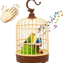 NOH Creations® Singing Moving Chirping Beautiful Electronic 2 Birds Pet Toy in Cage (Multicolour)-picture-49