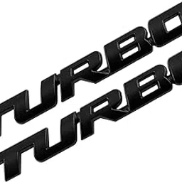OAN 3D Turbo Premium Car Side Fender Rear Trunk Emblem Alloy Badge Decals Sticker for All Cars Trucks SUV (Black)-picture-30