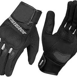 Cramster Flux SP Gloves - Cuff Length Motorcycle Riding Gloves | Impact Protection | Abrasion Resistance I Scaphoid Protection - Black Grey, XL, Motorcycle Racing, Polyester-image-0
