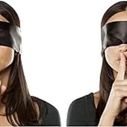 Samtrish Premium Satin Blindfold for Couple Play | Elegant Soft Eye Mask for Intimate Moments, Surprise Games & Bonding | Adjustable Silk Ribbon Mask | Pack of 2-image-20