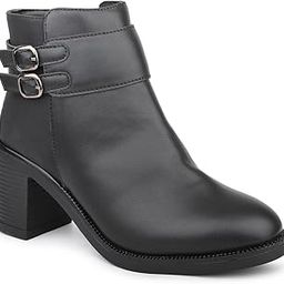 inc.5 Women Black Block Heel Boots with Buckle Detail Clog-picture-41