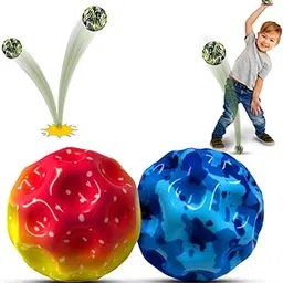Wembley Moon Ball High Bouncing Ball with for Kids Adults Pets Easy Grip Sports Space Ball with Craters Indoor Outdoor Toy Helps in Hand Eye Coordination Stress Relief – Pack of 2, Random Color-image-25