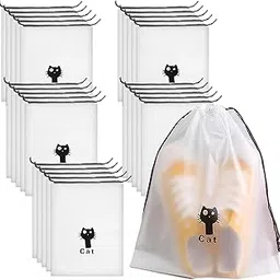 25 Pcs Shoe Bag, SHANDABULIU Travel Shoe Bag, Travel Shoe Bags with Drawstring, 40 x 30 cm, Dust and Water Proof, for Shoes and Everyday Objects, Black cat, Shoe Bags-picture-11