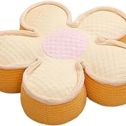 Floor Cushion Pouf 19.69'' Large Thick Outdoor Patio Cushion for Dining Room Yellow | Home Decor | Pillows-image-73