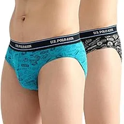 u.s. polo assn. Men's Cotton Elasticized Waist Printed Underwear Briefs - Pack of 2-picture-56