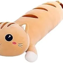 Coolet Soft Pink Cat Pillow – Long Hugging Plush Toy for Kids & Girls | Ultra-Soft Sleeping Cushion | Cute Animal Stuffed Toy (60 cm) (Light Brown)-image-65