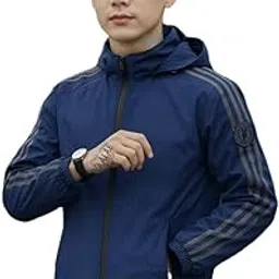 futse peno Sleeve Logo Winter Jacket for Men | Warm Nylon Coat | Windproof & Light Rain Resistant | Cozy Fur Lining | Black Color (Urban watch_sleevelogo_P)-picture-34