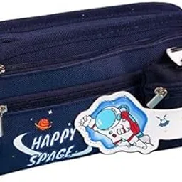 PRIME DEALS Canvas Pencil Case for Boys Large-Capacity Cartoon Pencil Pouch Pen Holder for School Student Kids Storage Box (Happy Space), Multicolor-image-20