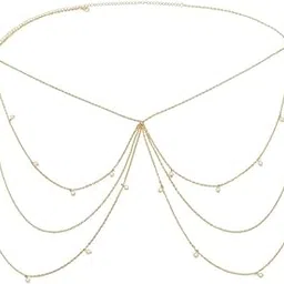 Multi-Layer Ethnic Waist Chain | Pearl & Metal Body Chain for Women-picture-24