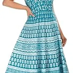Arihant Collection Women's Cotton Rajasthani Jaipuri Traditional Printed Kurti Long Midi Maxi Dress-picture-58
