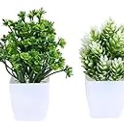 VENTO Artificial Plants with Pots (Set of 4) – Small Fake Greenery for Home, Office, Bedroom, Bathroom, Desk & Balcony Decor – White Planters with Realistic Eucalyptus-picture-16