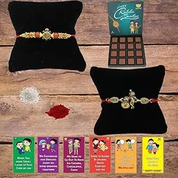 BOGATCHI Rakhi with chocolates gift pack, Rakhi and chocolate combo, Rakhi gift for brother with chocolate Box 16pcs + Rakhi Set of 2 +Roli Chawal+ Rakhi Sweets for Brother | 16CBq-2-picture-61