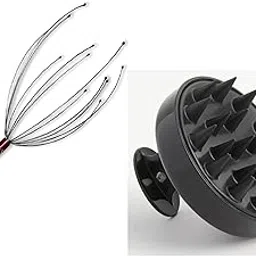 MIRARIYA Hair Scalp Manual Massager WIith Shampoo Brush,Head massager Scalp Scratcher 12 Finger Body Relaxing Hair Massage Soft Silicone Bristles for Anti Dandruff-for Men, Women - Multi-picture-34