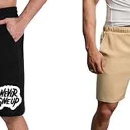 ads clothing Black Tan Cotton Blend Shorts for Men - Stylish & Comfortable Everyday Wear-picture-25