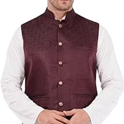 malik's kurta king Men’s Printed Nehru Jacket – Ethnic Waistcoat for Festivals & Weddings | Modi Style Bandhgala Sleeveless Jacket Bandi Koti | Available in Multiple Colours-picture-29