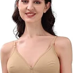 exotica lingerie Women's Cotton Low Cut Full Coverage Bra – Non-Wired, Non-Padded, Seamless with Single Hook Back Closure & Regular Straps-picture-11