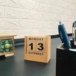 Perfect Wood Art Wooden Block Calendar for Office Table Decor, Home Decor, Teacher, Rustic Farmhouse Decor, Date and Month-picture-46