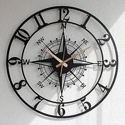 Arabs Stylish Metal Wall Clock for Home and Hall, Living Room, Bedroom, Office, Antique Big Size Modern Wall Watch for Home Decor (Style 7, 50 cm)-picture-20