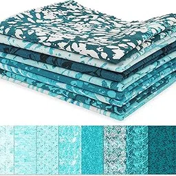 Soimoi 8 Pc Fat Quarter Bundle- Batik Print 18"x 22" DIY Patchwork- 100% Cotton Pre-Cut Quilting Fabric Medium Blue-picture-10