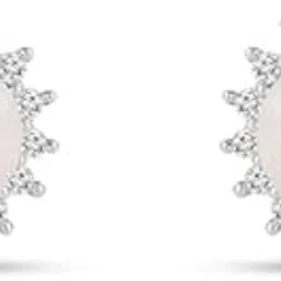 mia by tanishq Shimmering Pearl Silver Stud Earrings-picture-53