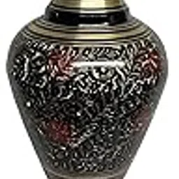 Loopysky Handcrafted 30 Inch Brass Flower Vase | Heavy Black Lacquered Metal Vase with Meenakari & Adakaari Work | Decorative Floor Vase for Living Room, Bedroom & Office Decor (Black & Gold)-picture-30