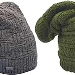 b&b-buttons & bows Buttons & Bows Winter Knitted Beanie Cap with fleece, Unisex Cap for Men & Women-picture-42