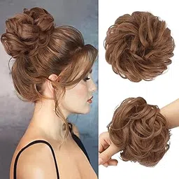 FESHFEN Hair Bun Extensions Messy Curly Hair Scrunchies Plus Size Hairpieces Synthetic Donut Updo Hair Pieces for Women Girls, 1.94oz-picture-33