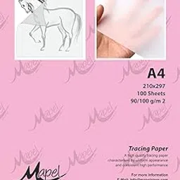 Mapel Tracing Paper A4 Size 90 GSM (50 Sheets) Ideal for Pencil, pens, Drawing, Printing-image-1