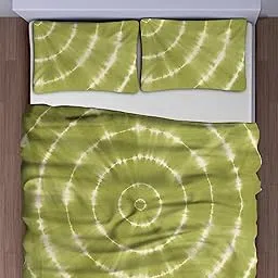 Handicraft-Palace Indian Green Tie Dye Handmade Shibori Bedspreads Cotton Throw Indian Bohemian Dorm Decor Hippie Throw King Size Bed Cover, Bed Throw Bedding with 2 PC Pillow Cover-picture-11