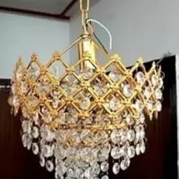 Zingy Mahaur Glass Decorative Metal Crystal Pendant Ceiling Lamp Chandelier for Living Room (Bulbs not Included) 160mm-picture-40
