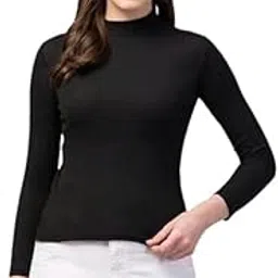 Slim Fit Full Sleeve High Neck Top for Women & Girls, Free Size-picture-17