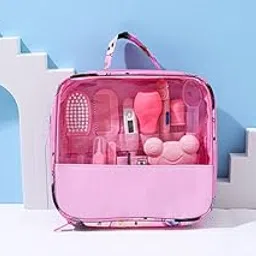 Inllex Healthcare and Grooming Kit, 13 in 1 Baby Nail Trimmer Set Newborn Nursery Health Care Set for Newborn Infant Toddlers Baby Boys Girls Kids Haircut Tools (Pink)-image-25