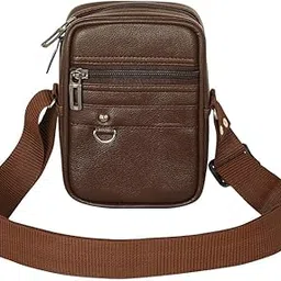 Pure Luxury Gloss Leather Small Sling Bag for Men | Chest Slinger bag | Crossbody Bag| Side Bag Men | Mini Leather Slings | Corporate Gift Item | Passport Sling.-picture-55