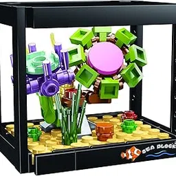 ThinkerPlace 8-in-1 Dream Ocean Fish Tank Coral Cluster (90 Pieces) | Learn About Marine Life | Building Block Set for Kids Age 6+ | STEM Educational Toy | Build, Collect & Create a Big Fish Tank-picture-28