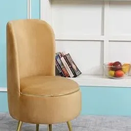 Smartkart Ottoman Pouffes Sitting Mudda Puffies Stool for Living Room Pouf Dressing Table Puffy Footstool for Office or Home Decoration, Holland Velvet Fabric, Metal Leg, 18x18x32 Inch, Beige-image-18